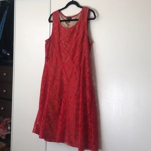 Red orange dress